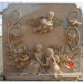 handmade stone relief with child playing